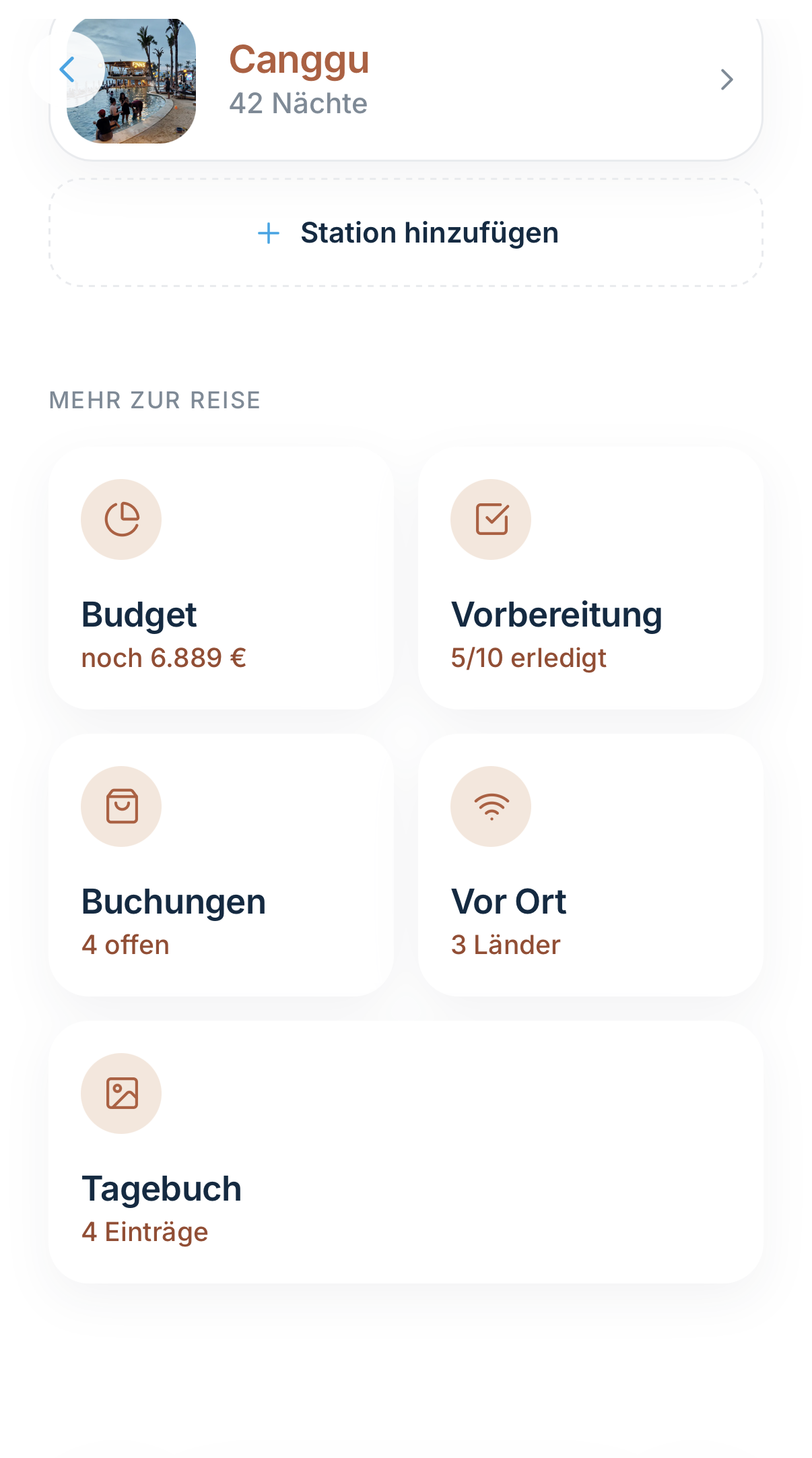 Wander — Reise im Detail